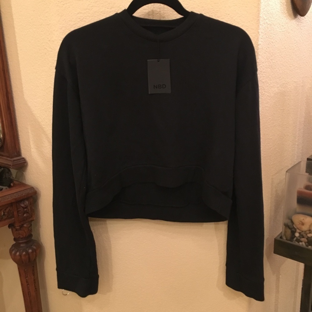 NWT~NBD Black Long Sleeve Crop Top Size Xsmall